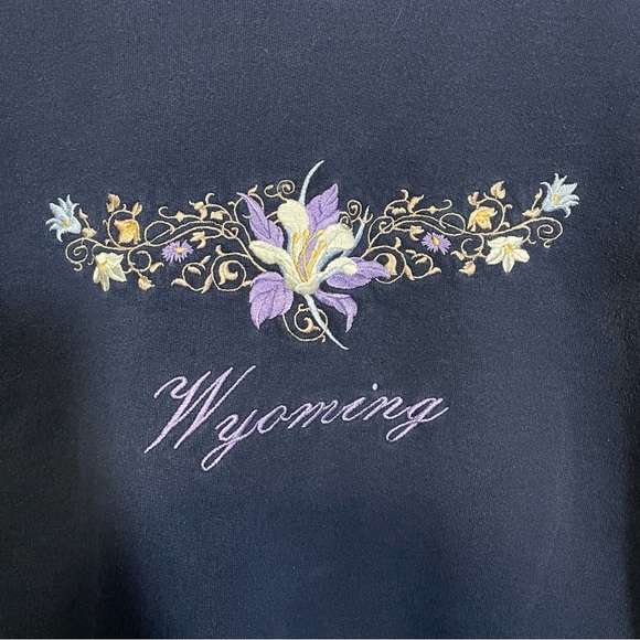 Vintage Habitat Wyoming‎ crew neck sweater with floral embroidery - XL - Picture 3 of 9